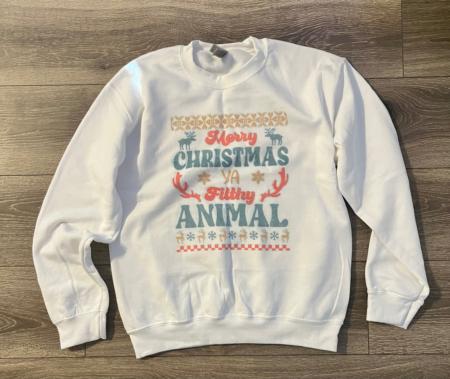 Merry Christmas you Filthy Animal Crewneck